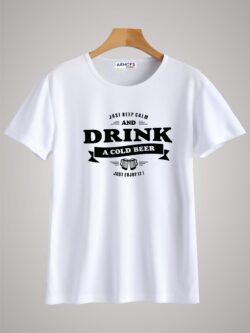 Round neck black color tshirt for unisex