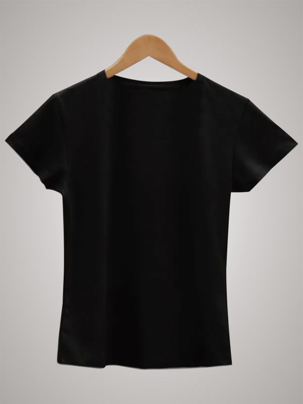 Round neck black color tshirt for unisex
