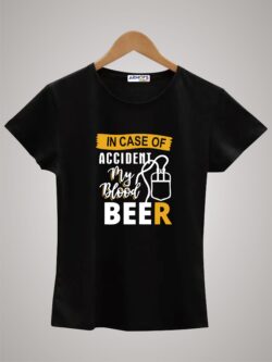 Round neck black color tshirt for unisex