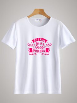 Round neck black color tshirt for unisex