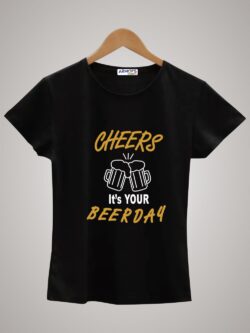 Round neck black color tshirt for unisex