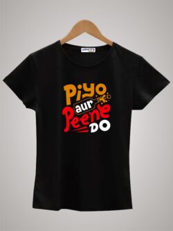 Round neck black color tshirt for unisex