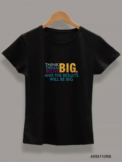 Round neck black color T-Sshirt for mens