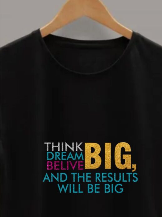 Round neck black color T-Sshirt for mens