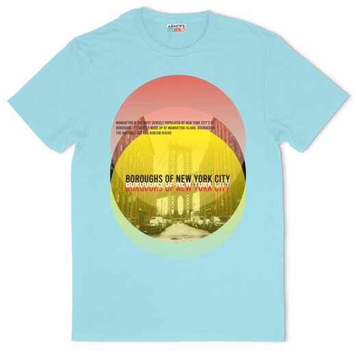 "BOROUGHS OF NEW YORK CITY" REGULAR FIT ROUND NECK T-SHIRT FOR MEN'S